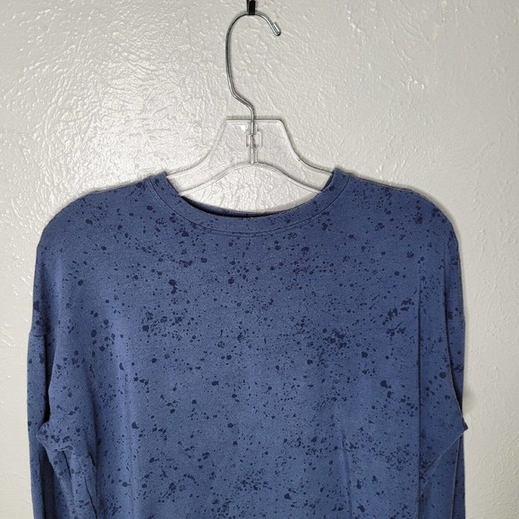 Athleta Studio To Street Splatter Sweatshirt Size XXS blue Lyocell top Lounge - Picture 2 of 8